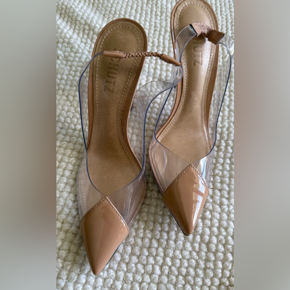 Transparent Nude Pointed Toe Heels